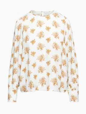 NWOT Aritzia Wilfred Clarissa Crepe Blouse - Snowmelt Blue/Maplewood Size M
